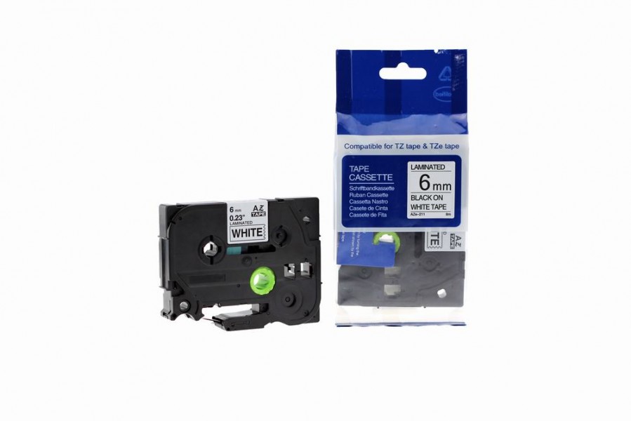 Value Compatible Brother P-Touch TZE-211 Labelling Tape Cassette Black on White also for TZ-211