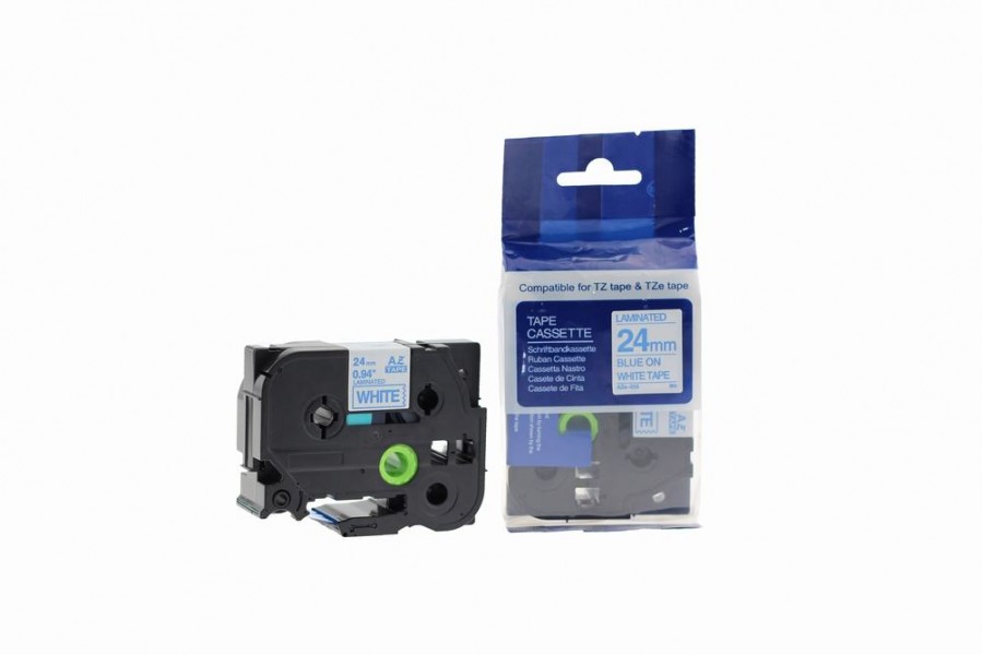 Value Compatible Brother P-Touch TZE-253 Labelling Tape Cassette Blue on White also for TZ-253
