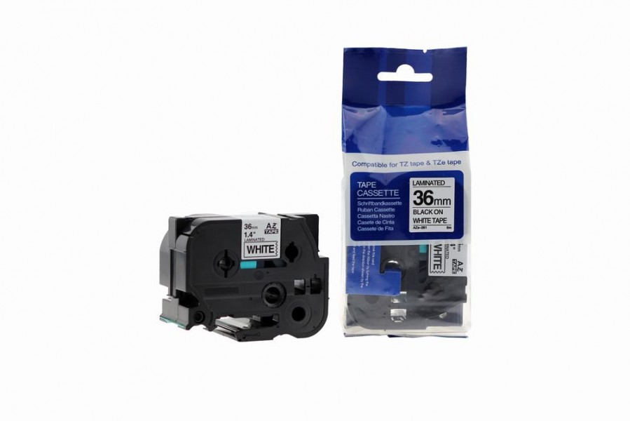 Value Compatible Brother P-Touch TZE-261 Labelling Tape Cassette Black on White also for TZ-261