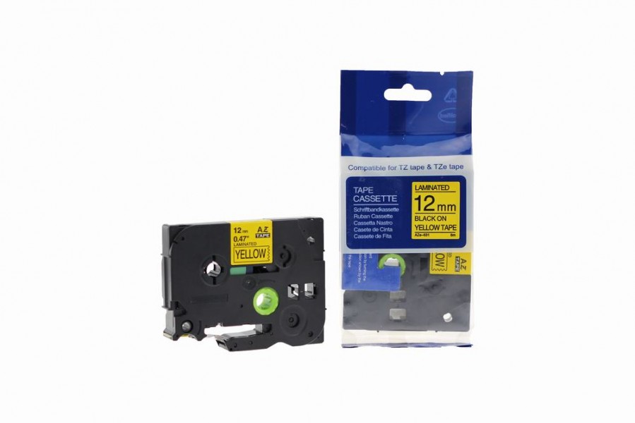 Value Compatible Brother P Touch TZE-631 (YT-631) Labelling Tape Cassette Black on Yellow also for TZ-631