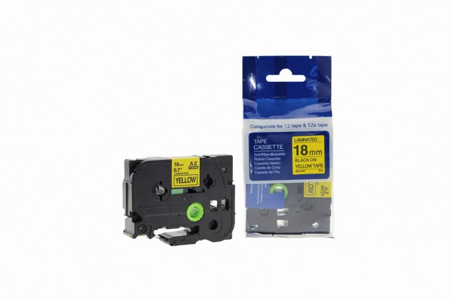 Value Compatible Brother P Touch TZE-641 (YT-641) Labelling Tape Cassette Black on Yellow also for TZ-641