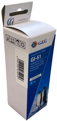 Value Compatible Canon GI-51C Cyan Ink Bottle 4546C001 70ml Ink 7700 Pages