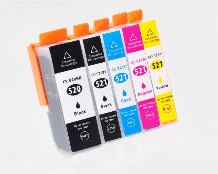 Value Compatible Canon PGI520/CLI521 Multipack 5 Ink Cartridges [PGI520BK/CLI521BK/C/M/Y]