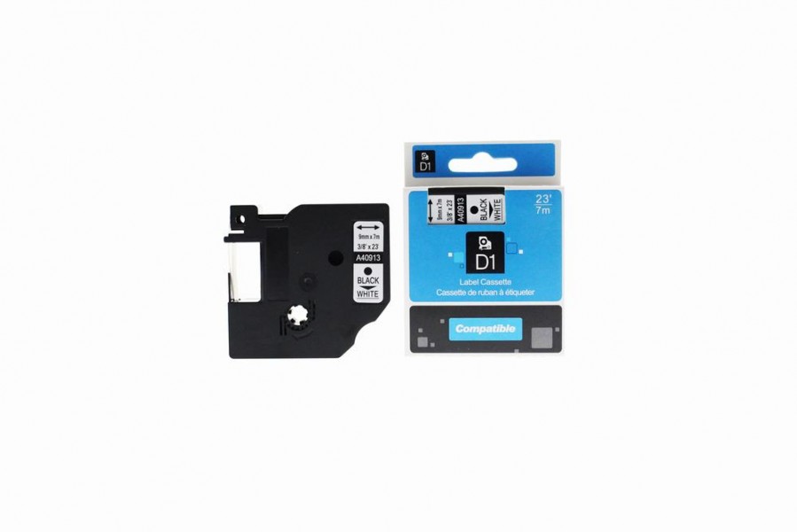 Value Compatible Dymo LM100 Labelling Tape Cassette 40913 S0720680 Black on White