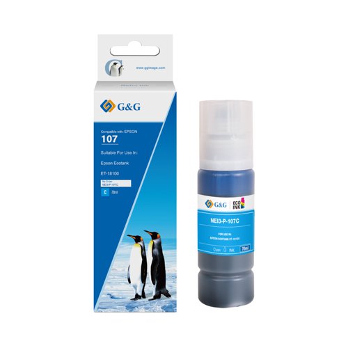 Value Compatible Epson 107 Cyan Ink Bottle C13T09B240 70ml Ink 7200 Pages