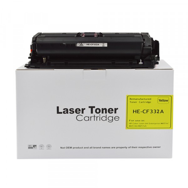 Value Remanufactured HP M651 CF332A Yellow Toner also for 654A