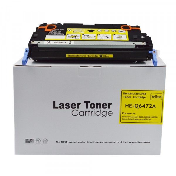 Value Remanufactured HP Laserjet 3600 Yellow Q6472A Toner also for Canon 711 EP711Y
