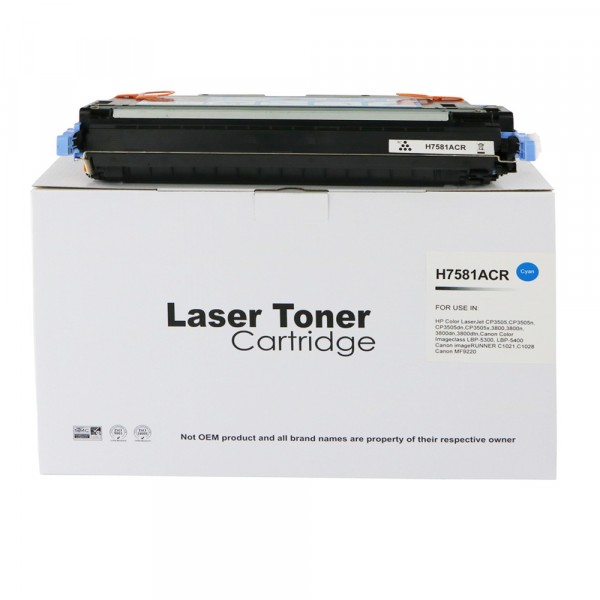 Value Remanufactured HP Laserjet 3800 Cyan Toner Q7581A Cartridge