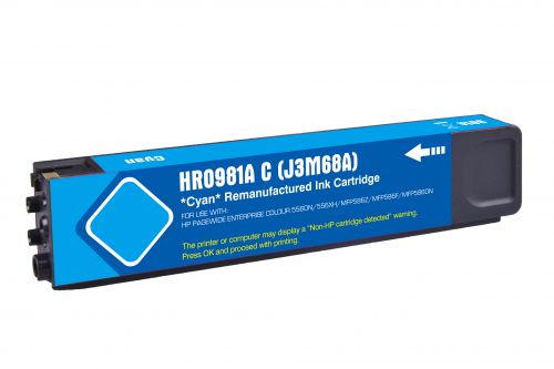 Value Remanufactured HP 981A Cyan Ink Cartridge J3M68A HP 981A
