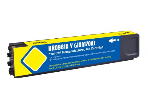 Value Remanufactured HP 981A Yellow Ink Cartridge J3M70A HP 981A