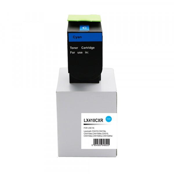 Value Remanufactured Lexmark CX410 High Yield Cyan Toner 80C2HC0 802HC