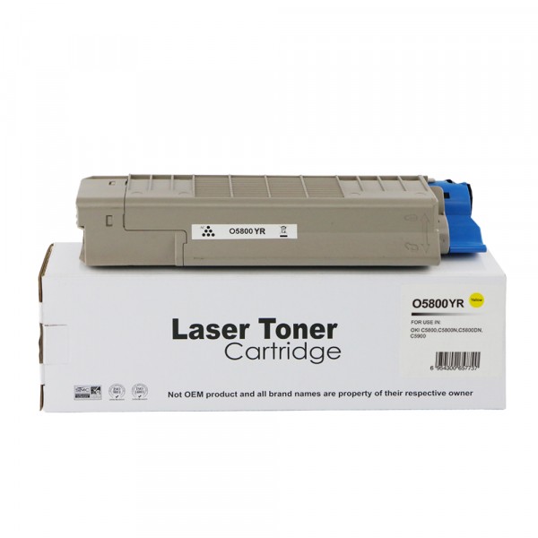 Value Remanufactured OKI C5800 Standard Yellow Toner 43324421