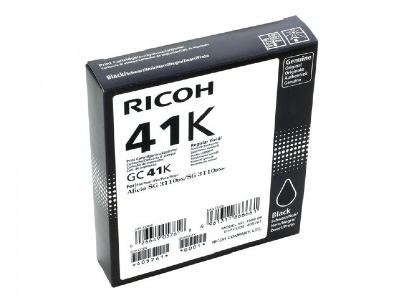 Ricoh SG2100 Black Gel Ink High Yield GC41K 405761