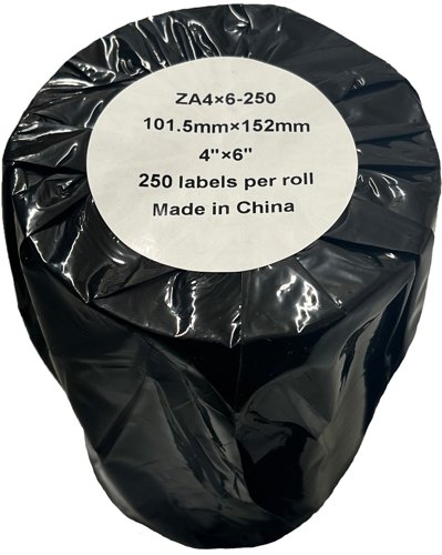 Value Compatible Zebra White Large Shipping Paper Labels Roll 250 pcs (ZA4x6-250)