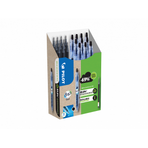 Pilot B2P Gel Ink Rollerball Pens and Refills Medium Tip Black [Pack of 10 Pens+10 Refills]