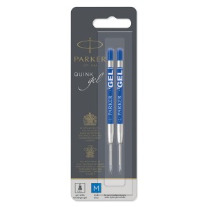 Parker Quink Gel Ink Refill Medium Blue [Pack of 2]