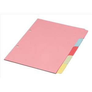 Value Divider A5 5 Part Multipunched Assorted Pastel Coloured Card 70599/J5