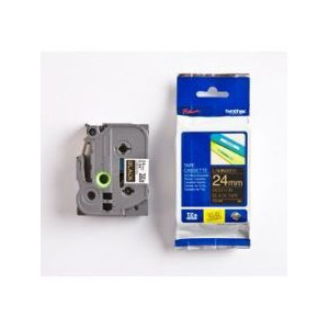 Brother TZE354 Gold on Black 8m x 24mm Gloss Tape