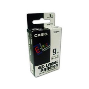 Casio XR-9WE Black on White Tape