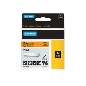 Dymo 18435 12mm Orange Vinyl Tape - S0718490