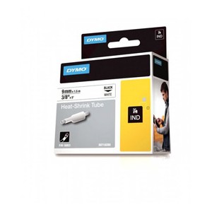 Dymo 18053 Rhino 9mm Black on White Heat Shrink Tube - S0718280