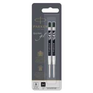 Parker Quink Gel Ink Refill Medium Black [Pack of 2]