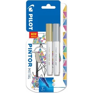 Pilot Pintor Fine Paint Markers Black and White [Pack of 2]