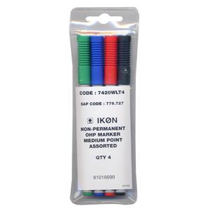 Value OHP Non-Permanent Medium Assorted [Pack of 4]