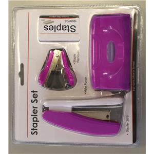 Value Stapler & Punch Set Purple
