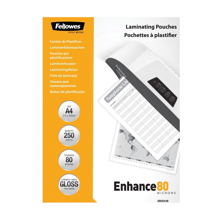 Fellowes A4 80 micron Laminating Pouch [Pack of 250]