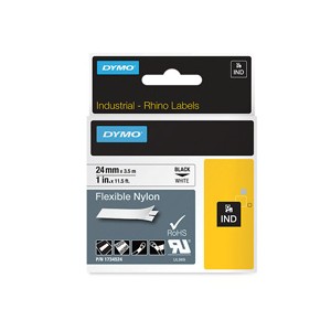 Dymo 1734524 24mm Black on White Flexible Tape - S0773840