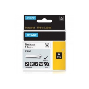 Dymo S0773830 24mm Black on White Permanent Polyester Tape - S0773830 alternative image 1