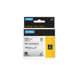Dymo 1734821 24mm Black on White Self Laminating Tape - S0773860