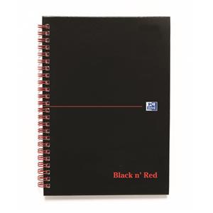 Black and Red Notebook Wirebound A5 Hardback A-Z Indexed Ruled 140 Pages 100080194