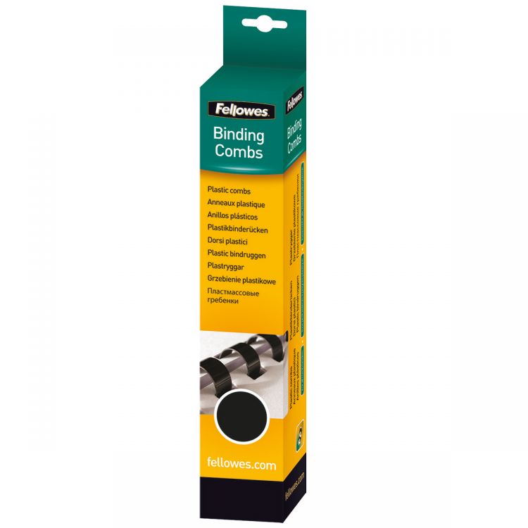 Fellowes 5331102 10mm Black Comb [Pack of 25]