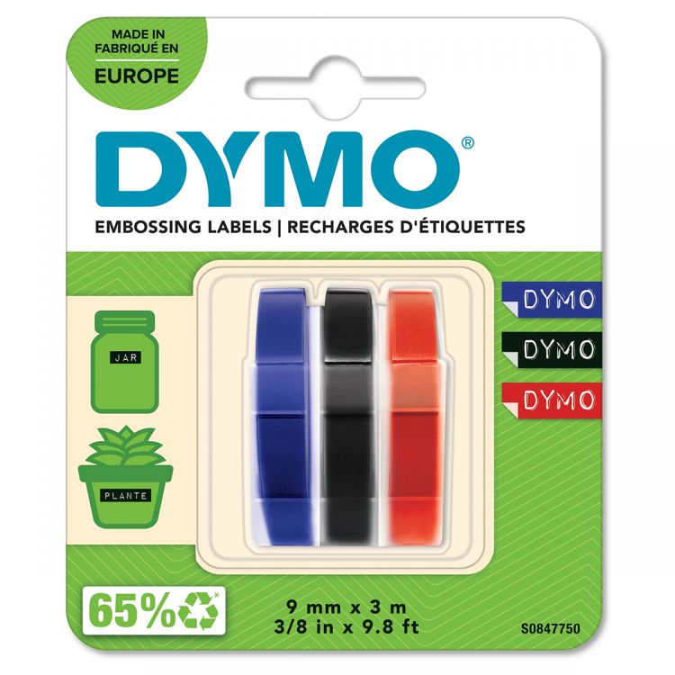 Dymo S0847750 Embossing Tapes Assorted [Pack of 3]