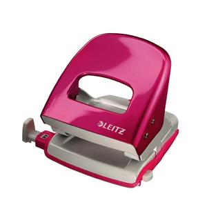 Leitz NeXXt WOW Metal Office Hole Punch 30-Sheet Metallic Pink