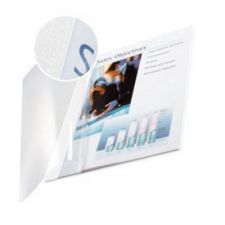 Leitz Softcover Linen Finish 3.5mm Cover Boards Clear and White [Pack of 10]