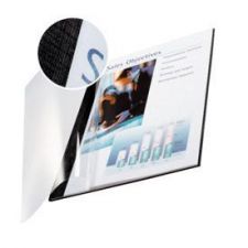 Leitz Softcover Linen Finish 7mm Cover Boards Clear and Black [Pack of 10]