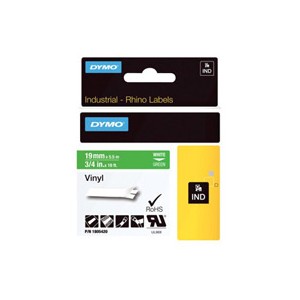 Dymo 1805420 19mm White on Green alternative image 1