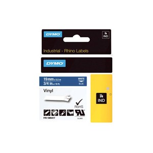 Dymo 1805417 19mm White on Blue Tape alternative image 1