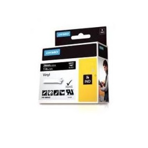 Dymo 1805432 24mm White on Black Tape alternative image 1