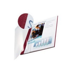 Leitz Softcover Linen Finish 7mm Cover Boards Clear and Burgundy [Pack of 10]
