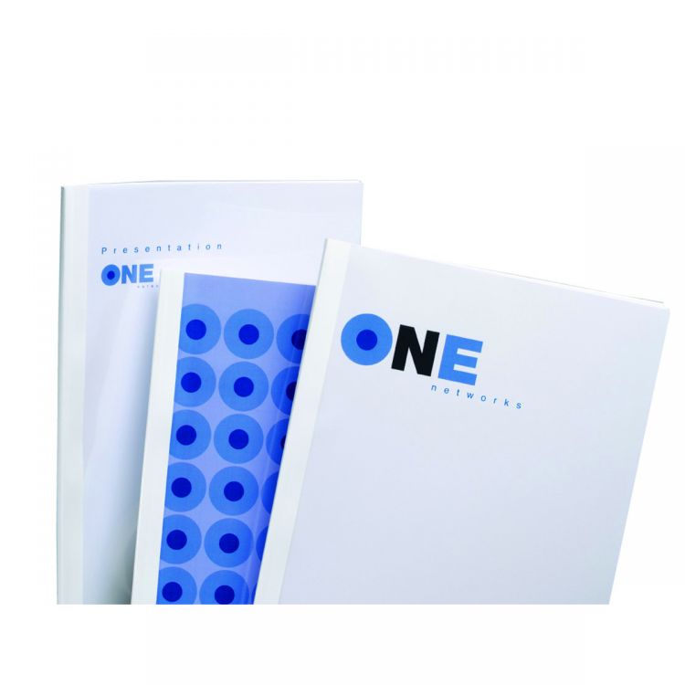 GBC IB370120 A4 Clear Silk White Thermal Binding Cover 35mm [Pack of 50]