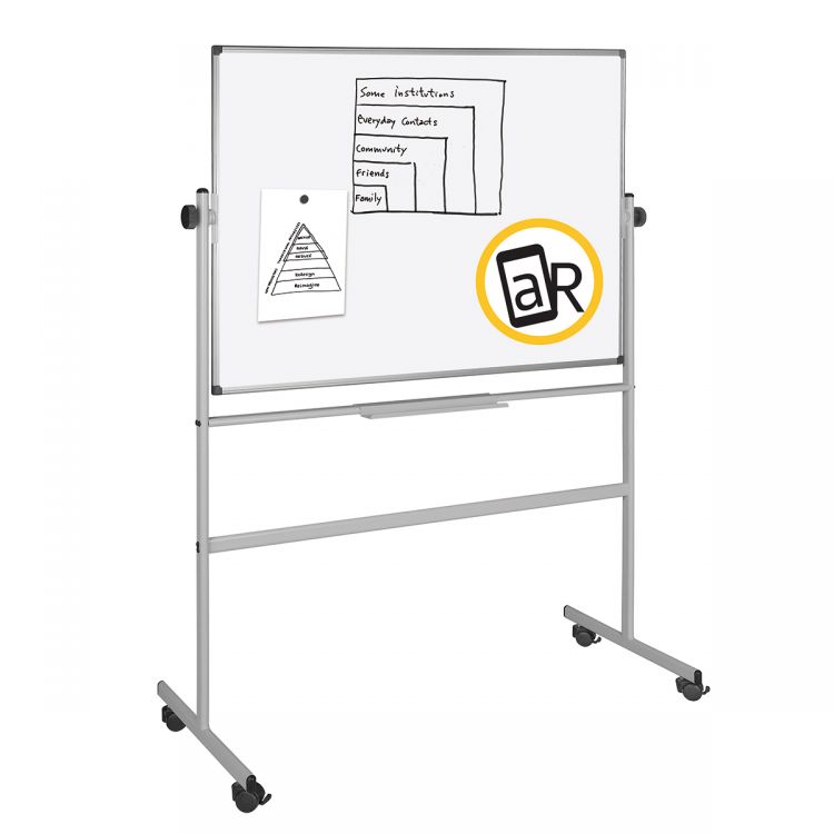 Bi-Office Mobile Enamel Revolving Board 1500x1000mm