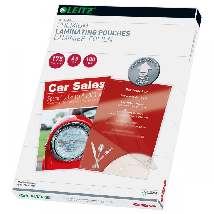 Leitz 74900000 A3 UDT iLAM 2x175 Micron Pouch [Pack of 100]