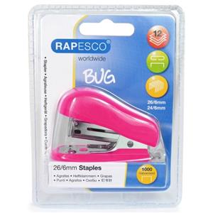 Rapesco Bug Mini Stapler Hot Pink