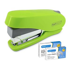 Rapesco Luna Less Effort Half-Strip Stapler Green