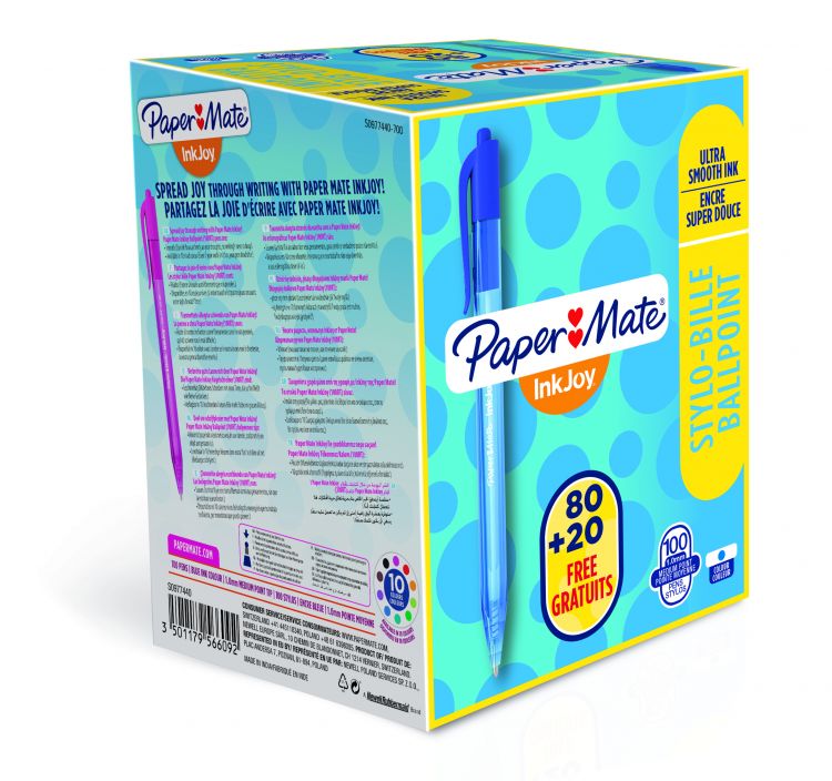 Papermate Inkjoy Retractable Pens Blue [Pack of 12x4]