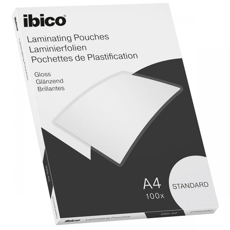 Ibico Basics A4 Gloss Laminating Pouches Standard [Pack of 100]